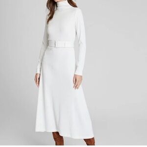 Elegant White Long-Sleeve Dress CLUB MONACO Size M